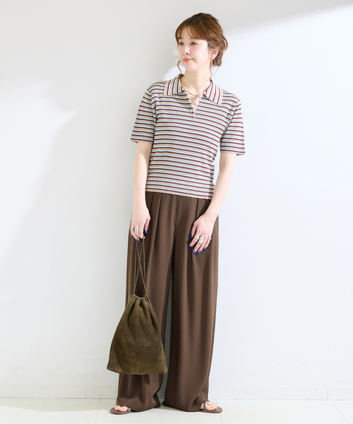 B.C STOCK(ベーセーストック)の「《追加3》【WEB限定】ウォッシャブル / タックワイドパンツ(スラックス・レディース・ベージュ/ブラック/ブラウン・SMALL/MEDIUM)」の10枚目の写真