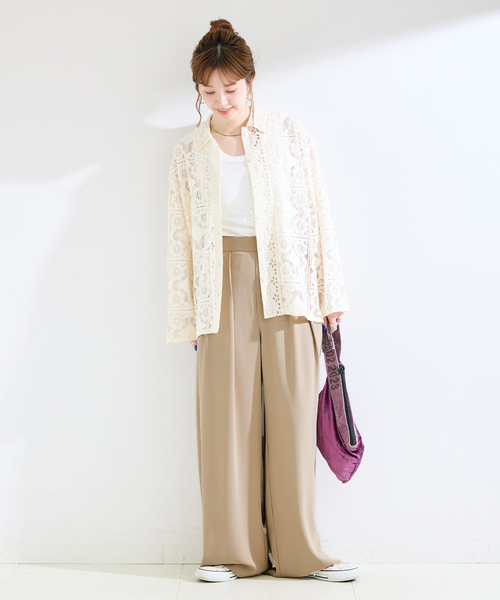 B.C STOCK(ベーセーストック)の「《追加3》【WEB限定】ウォッシャブル / タックワイドパンツ(スラックス・レディース・ベージュ/ブラック/ブラウン・SMALL/MEDIUM)」の16枚目の写真
