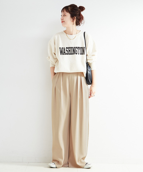 B.C STOCK(ベーセーストック)の「《追加3》【WEB限定】ウォッシャブル / タックワイドパンツ(スラックス・レディース・ブラック/ベージュ/ブラウン・SMALL/MEDIUM)」の22枚目の写真