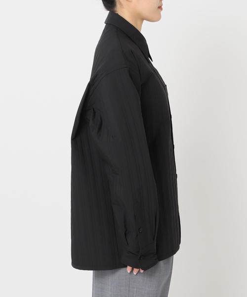 CITYSHOP（シティーショップ）の「STRIPED QUILTED SHIRT BLOUSON：シャツ（シャツ/ブラウス・レディース・ブラック・FREE）」の12枚目の写真