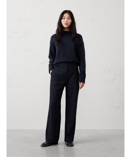 BANANA REPUBLIC FACTORY STORE(バナナリパブリック ファクトリーストア)の「BANANA REPUBLIC FACTORY STORE ワイドレッグ ウルトラハイライズ ブラッシュド ピンタックパンツ(その他パンツ・レディース・ブラック/アイボリー/ネイビー/ベージュ・2/0/8/6/4)」の9枚目の写真