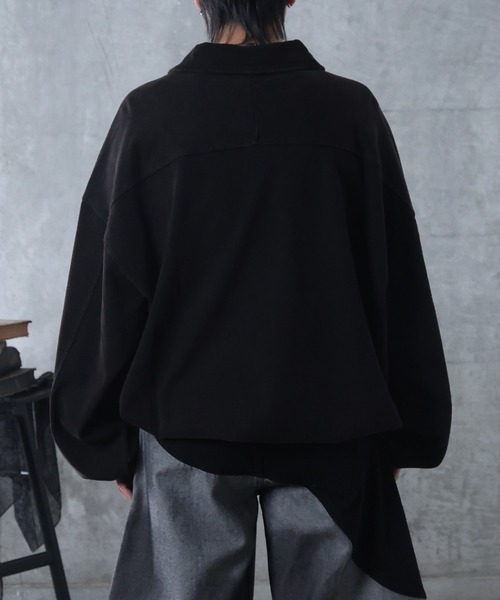 Confirm（コンファーム）の「ドローコード ポロ スウェット ユニセックス（スウェット・メンズ・ブラック・M/L）」の4枚目の写真