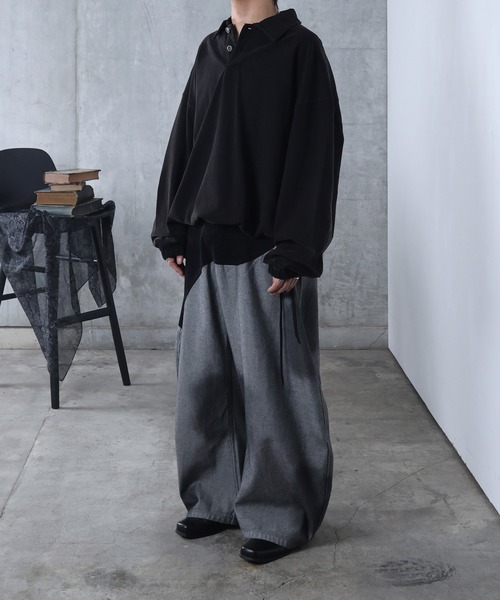 Confirm（コンファーム）の「ドローコード ポロ スウェット ユニセックス（スウェット・メンズ・ブラック・M/L）」の6枚目の写真