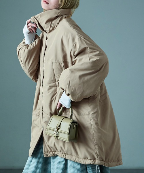 Fashion Letter(ファッションレター)の「オーバーサイズ リバーシブル モンスターパーカコート(ダウンジャケット/コート・レディース・ブラック/カーキ/ベージュ・M)」の5枚目の写真