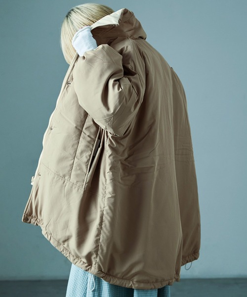 Fashion Letter(ファッションレター)の「オーバーサイズ リバーシブル モンスターパーカコート(ダウンジャケット/コート・レディース・ブラック/カーキ/ベージュ・M)」の10枚目の写真