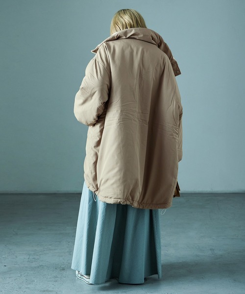 Fashion Letter(ファッションレター)の「オーバーサイズ リバーシブル モンスターパーカコート(ダウンジャケット/コート・レディース・ブラック/カーキ/ベージュ・M)」の11枚目の写真