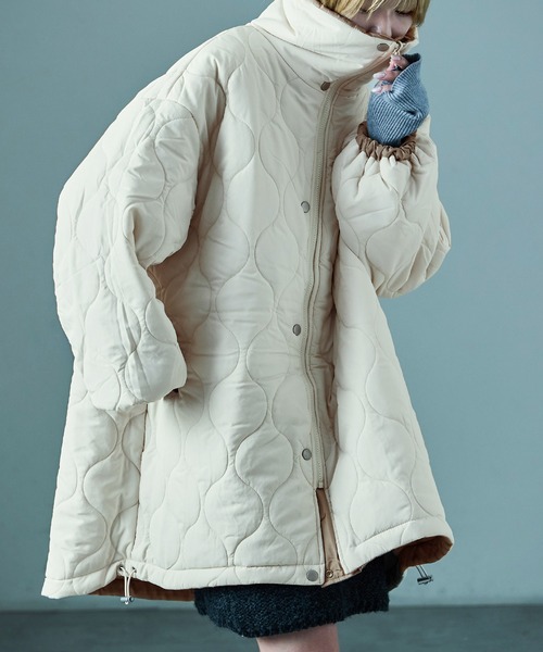 Fashion Letter(ファッションレター)の「オーバーサイズ リバーシブル モンスターパーカコート(ダウンジャケット/コート・レディース・ブラック/カーキ/ベージュ・M)」の12枚目の写真