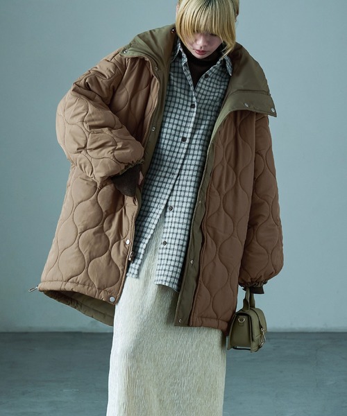 Fashion Letter(ファッションレター)の「オーバーサイズ リバーシブル モンスターパーカコート(ダウンジャケット/コート・レディース・ブラック/カーキ/ベージュ・M)」の17枚目の写真