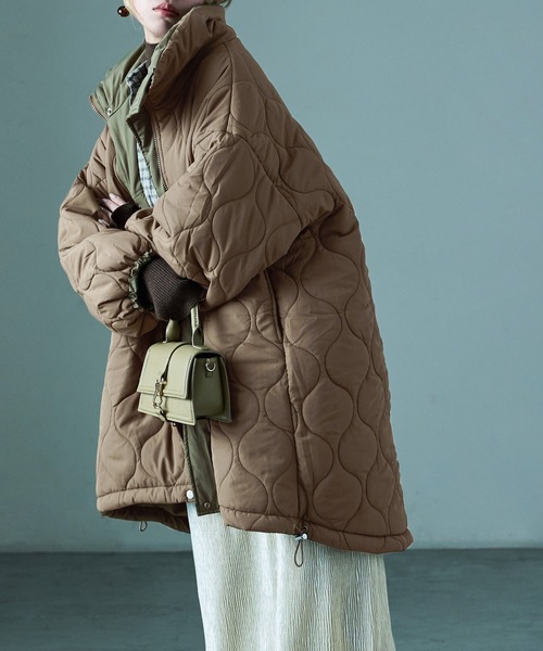 Fashion Letter(ファッションレター)の「オーバーサイズ リバーシブル モンスターパーカコート(ダウンジャケット/コート・レディース・ブラック/カーキ/ベージュ・M)」の18枚目の写真