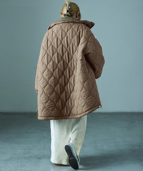 Fashion Letter(ファッションレター)の「オーバーサイズ リバーシブル モンスターパーカコート(ダウンジャケット/コート・レディース・ブラック/カーキ/ベージュ・M)」の19枚目の写真