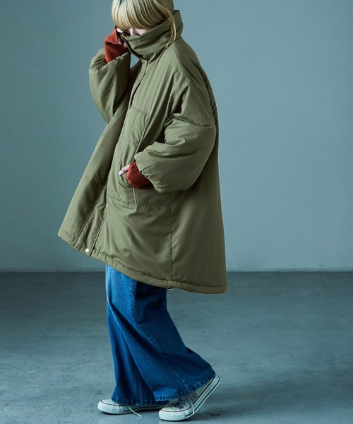 Fashion Letter(ファッションレター)の「オーバーサイズ リバーシブル モンスターパーカコート(ダウンジャケット/コート・レディース・ブラック/カーキ/ベージュ・M)」の22枚目の写真