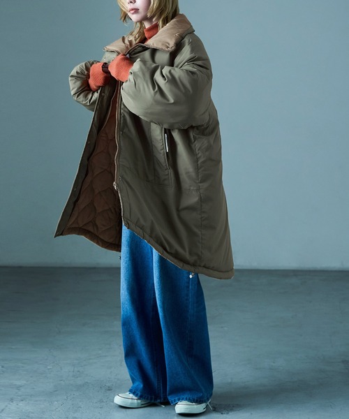 オーバーサイズ リバーシブル モンスターパーカコート（ダウン