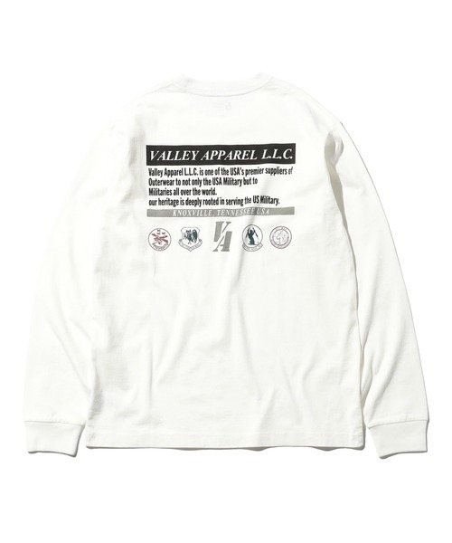 Valley Apparel（バレーアパレル）の「スクアドロンパッチプリントTシャツ 長袖（Tシャツ/カットソー・メンズ・グリーン/ブラック/ホワイト・LARGE/X-LARGE/MEDIUM）」の2枚目の写真