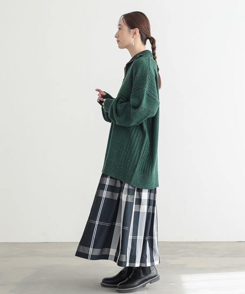 n'OrLABEL（ノアールレーベル）の「ネップヤーンハーフジップニット（ニット/セーター・レディース・オレンジ/チャコールグレー/グリーン・FREE）」の18枚目の写真