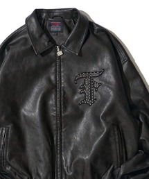 ADPOSION | 【FUBU / フブ】Faux Leather Studs Patch Jacket / フェイクレザー スタッズ パッチ ジャケット(ブルゾン)