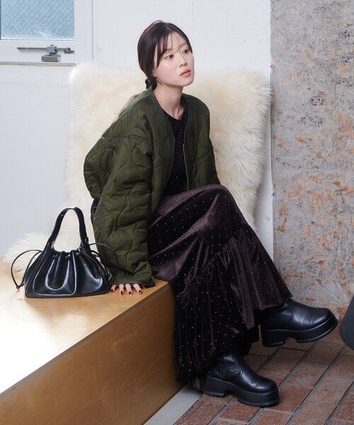 Kastane（カスタネ）の「【結婚式/オケージョン】ベロアスタッズワンピース（ワンピース・レディース・ブラック/ブラウン・1/0）」の15枚目の写真