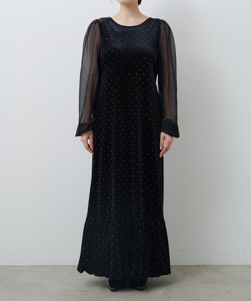 Kastane（カスタネ）の「【結婚式/オケージョン】ベロアスタッズワンピース（ワンピース・レディース・ブラック/ブラウン・1/0）」の18枚目の写真