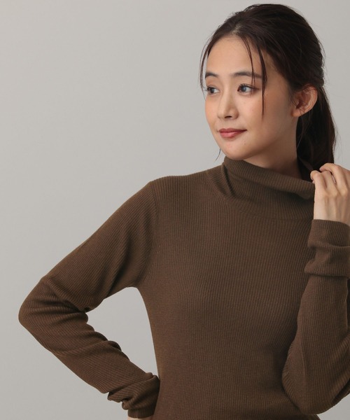 GLOBAL WORK（グローバルワーク）の「MATINEE LINE/シルクウールリブハイネック/611157（ニット/セーター・レディース・レッド/ブラウン/チャコール/オフホワイト・MEDIUM/LARGE）」の3枚目の写真