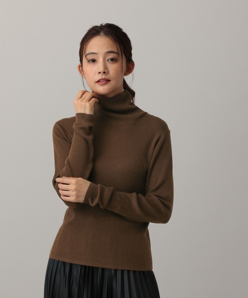 GLOBAL WORK（グローバルワーク）の「MATINEE LINE/シルクウールリブハイネック/611157（ニット/セーター・レディース・レッド/ブラウン/チャコール/オフホワイト・MEDIUM/LARGE）」の6枚目の写真