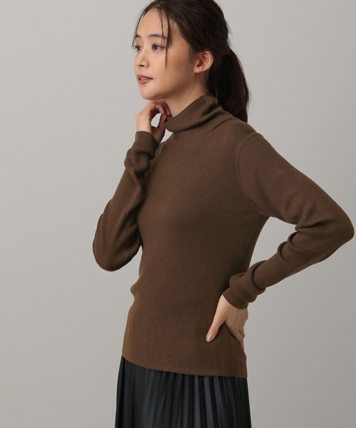GLOBAL WORK（グローバルワーク）の「MATINEE LINE/シルクウールリブハイネック/611157（ニット/セーター・レディース・レッド/ブラウン/チャコール/オフホワイト・MEDIUM/LARGE）」の7枚目の写真