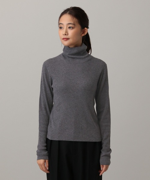 GLOBAL WORK（グローバルワーク）の「MATINEE LINE/シルクウールリブハイネック/611157（ニット/セーター・レディース・レッド/ブラウン/チャコール/オフホワイト・MEDIUM/LARGE）」の8枚目の写真