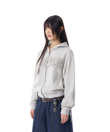 AAKAM | Flowers Zip-Up Hoodie (Gray)(パーカー)