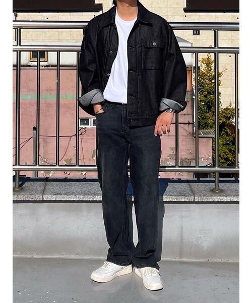MUSINSA STANDARD（ムシンサスタンダード）の「CALIKストレートデニムパンツ[ウォッシュドブラック]（デニムパンツ・メンズ・その他・27/28/29/34/32/30/31/33/26/40/38/42/36）」の11枚目の写真
