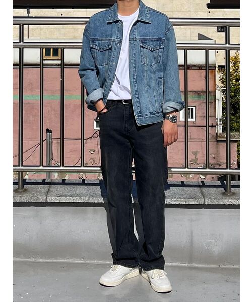 MUSINSA STANDARD（ムシンサスタンダード）の「CALIKストレートデニムパンツ[ウォッシュドブラック]（デニムパンツ・メンズ・その他・27/28/29/34/32/30/31/33/26/40/38/42/36）」の12枚目の写真