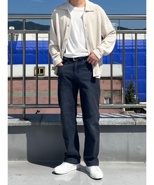 MUSINSA STANDARD（ムシンサスタンダード）の「CALIKストレートデニムパンツ[ウォッシュドブラック]（デニムパンツ・メンズ・その他・27/28/29/34/32/30/31/33/26/40/38/42/36）」の15枚目の写真