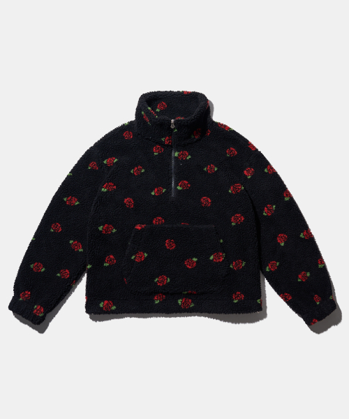 YOUHEE(ユヒ)の「ROSE PATTERN FLEECE ANORAK BLACK(その他アウター・レディース・その他・FREE)」の1枚目の写真
