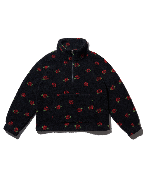 YOUHEE(ユヒ)の「ROSE PATTERN FLEECE ANORAK BLACK(その他アウター・レディース・その他・FREE)」の3枚目の写真
