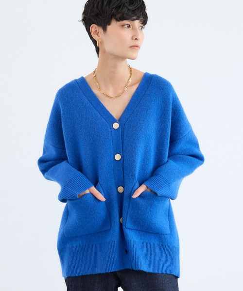 BARNYARDSTORM（バンヤードストーム）の「BARNYARDSTORM / ポケツキＷフェイスカーディガン / ハンドウォッシャブル【WEB限定カラー】（カーディガン/ボレロ・レディース・ブルー/グレー/チャコールグレー/ライトベージュ/ブラウン・FREE）」の5枚目の写真