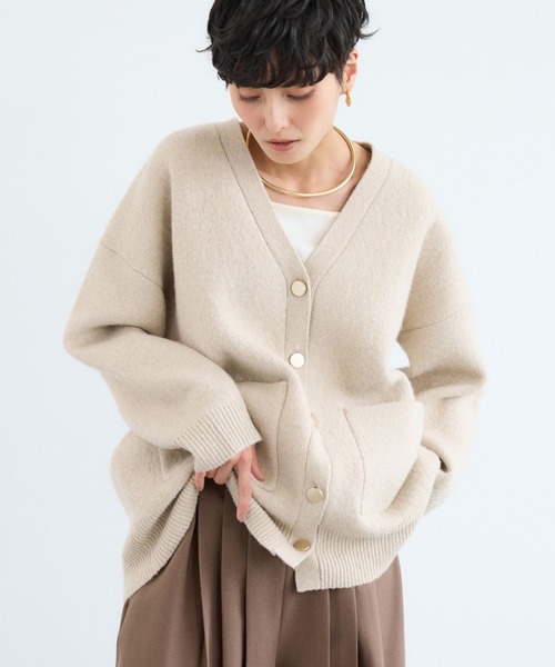 BARNYARDSTORM（バンヤードストーム）の「BARNYARDSTORM / ポケツキＷフェイスカーディガン / ハンドウォッシャブル【WEB限定カラー】（カーディガン/ボレロ・レディース・ブルー/グレー/チャコールグレー/ライトベージュ/ブラウン・FREE）」の11枚目の写真