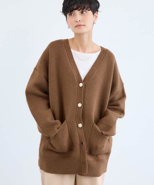 BARNYARDSTORM（バンヤードストーム）の「BARNYARDSTORM / ポケツキＷフェイスカーディガン / ハンドウォッシャブル【WEB限定カラー】（カーディガン/ボレロ・レディース・ブルー/グレー/チャコールグレー/ライトベージュ/ブラウン・FREE）」の14枚目の写真