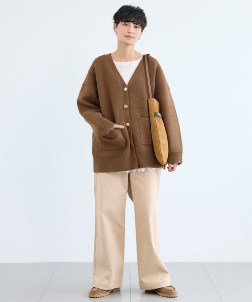 BARNYARDSTORM（バンヤードストーム）の「BARNYARDSTORM / ポケツキＷフェイスカーディガン / ハンドウォッシャブル【WEB限定カラー】（カーディガン/ボレロ・レディース・ブルー/グレー/チャコールグレー/ライトベージュ/ブラウン・FREE）」の12枚目の写真