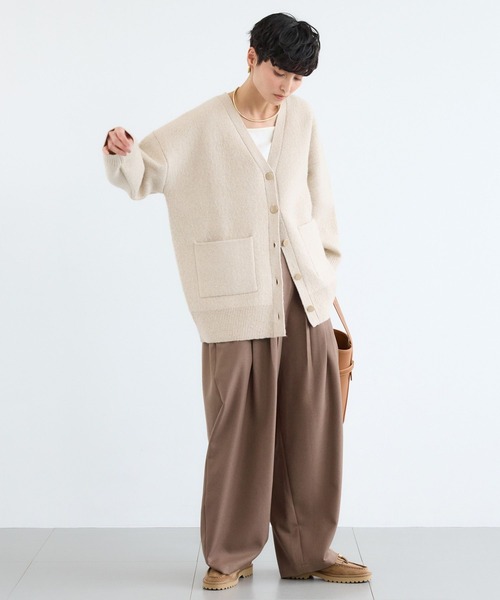 BARNYARDSTORM（バンヤードストーム）の「BARNYARDSTORM / ポケツキＷフェイスカーディガン / ハンドウォッシャブル【WEB限定カラー】（カーディガン/ボレロ・レディース・ブルー/グレー/チャコールグレー/ライトベージュ/ブラウン・FREE）」の9枚目の写真