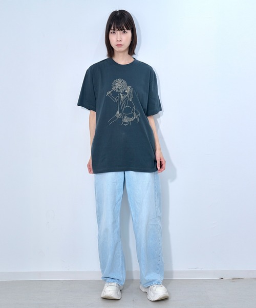 Nora Lily(ノラリリー)の「【Nora Lily】YUHO & Flower S/S Tee(Tシャツ/カットソー・メンズ・ホワイト/グリーン/ブラック・LARGE)」の9枚目の写真