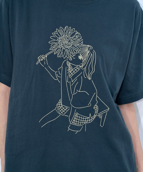 Nora Lily(ノラリリー)の「【Nora Lily】YUHO & Flower S/S Tee(Tシャツ/カットソー・メンズ・ホワイト/グリーン/ブラック・LARGE)」の10枚目の写真