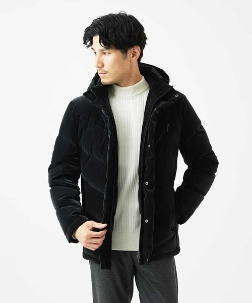 MK MICHEL KLEIN HOMME （エムケーミッシェルクランオム）の「【洗濯機で洗える】モックネックニット / ランダムタックストライプ（ニット/セーター・メンズ・ブラック/ホワイト/アイボリー・48/51/46）」の14枚目の写真