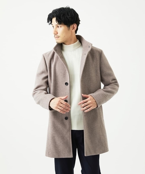 MK MICHEL KLEIN HOMME （エムケーミッシェルクランオム）の「【洗濯機で洗える】モックネックニット / ランダムタックストライプ（ニット/セーター・メンズ・ブラック/ホワイト/アイボリー・48/51/46）」の16枚目の写真