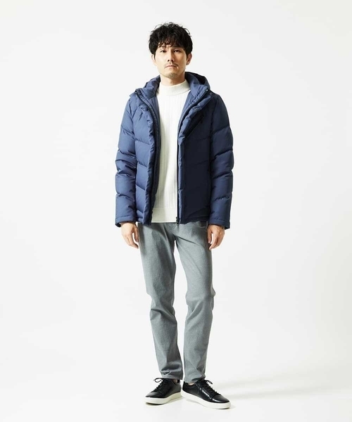 MK MICHEL KLEIN HOMME （エムケーミッシェルクランオム）の「【洗濯機で洗える】モックネックニット / ランダムタックストライプ（ニット/セーター・メンズ・ブラック/ホワイト/アイボリー・48/51/46）」の17枚目の写真