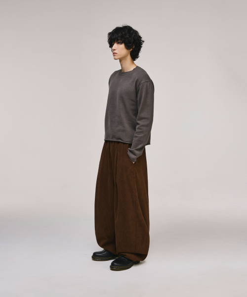 SIGNATURE（シグネチャ）の「カーブドコーデュロイバンディングパンツ[ブラウン]（スウェットパンツ・レディース・その他・MEDIUM/LARGE）」の4枚目の写真