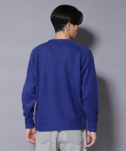 COS オーバサイズ モヘヤ ウール ニット クルーネック ユニセックス ブルー COS オーバサイズ モヘヤ ウール ニット クルーネック ユニセックス