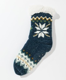 ノルディック柄内側ボアルームソックス20cm丈