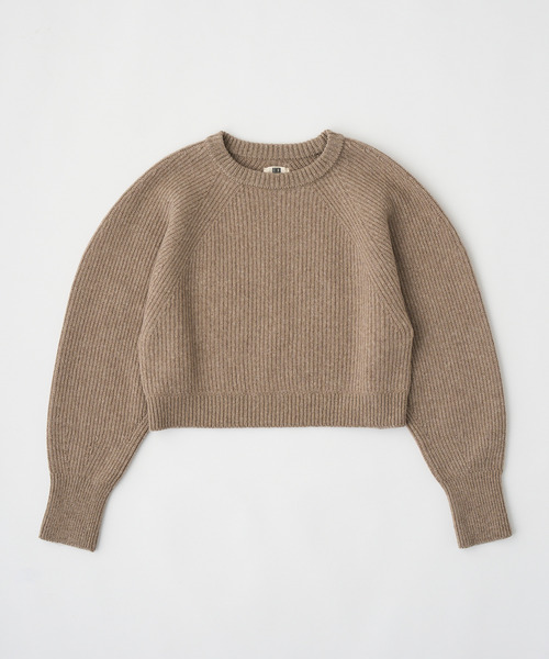 UNFIL(アンフィル)の「UNFIL アンフィル / woolen cotton & ex.fine lambs wool ribbed-knit P/O セットアップウールコットンウールリブニットプルオーバー / WVFL-UW123(ニット/セーター・レディース・オフホワイト/モカ・1)」の2枚目の写真