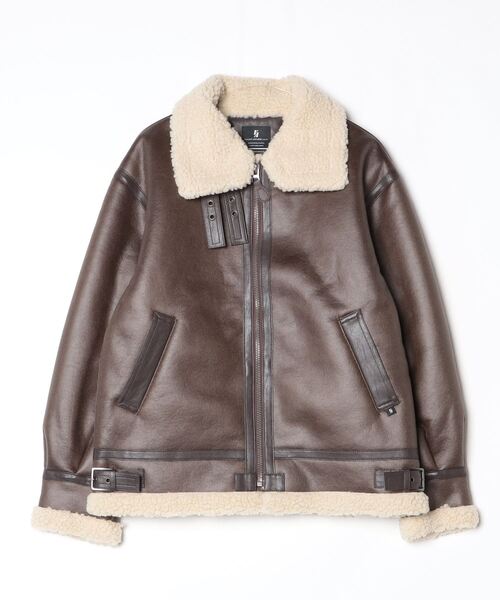 Valley Apparel(バレーアパレル)の「Valley Apparel / B-3 フェイクムートンジャケット / VA5003(ミリタリージャケット・メンズ・ブラック/ブラウン・LARGE/X-LARGE)」の4枚目の写真