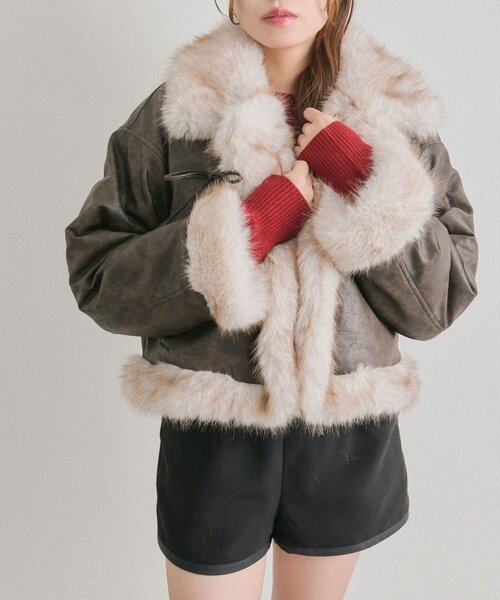 【vintage】スペシャルで贅沢なムートンジャケット ファージャケット 毛皮 WINTER SALE】SOMETHING ファージャケット|SOMETHING|サムシング