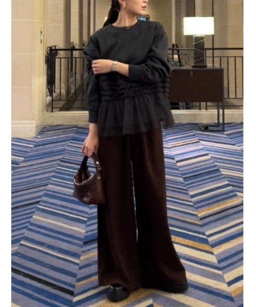 fifth(フィフス)の「【honoセレクト】 【U150サイズあり】起毛ハイウエストタックワイドパンツ(その他パンツ・レディース・ブラック/ブラウン・M/XS)」の13枚目の写真