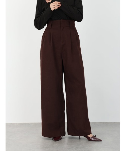 fifth(フィフス)の「【honoセレクト】 【U150サイズあり】起毛ハイウエストタックワイドパンツ(その他パンツ・レディース・ブラック/ブラウン・M/XS)」の21枚目の写真