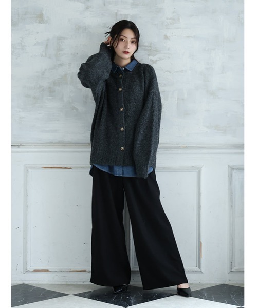 fifth(フィフス)の「【honoセレクト】 【U150サイズあり】起毛ハイウエストタックワイドパンツ(その他パンツ・レディース・ブラック/ブラウン・M/XS)」の3枚目の写真